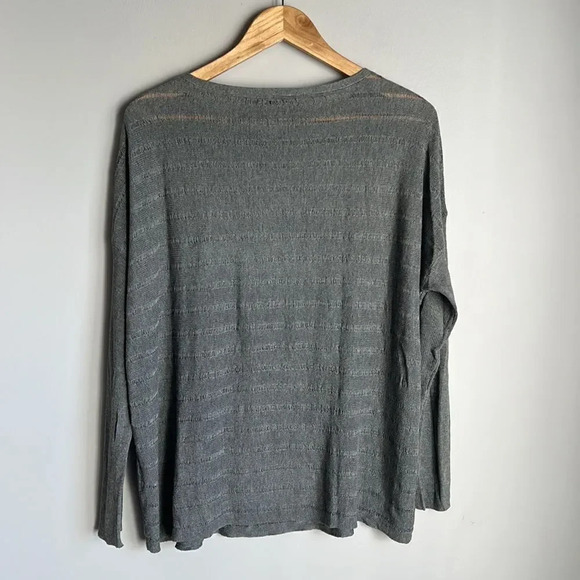 Eileen Fisher Gray Crew Neck Sweater - Picture 2 of 11